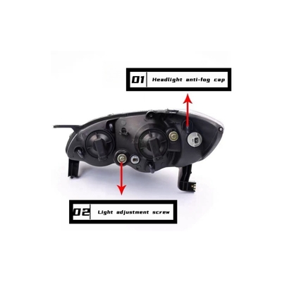 BYD F3 F3R 16.10- 두 번째 세대의 자동차 헤드라이트 조립 장치